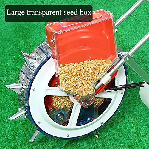 Garden Hand-Push Roller Seeder, Push Spreader with Anti-Slip Handle, Metal Garden Fertilizer Spreader, for Sowing Corn Cotton Soybean Peanut,10 Mouths