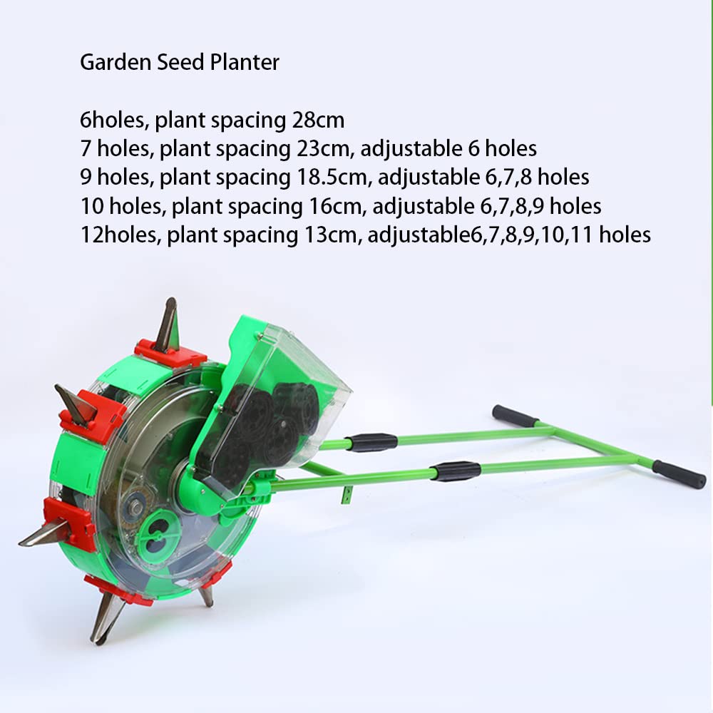 Lawn Seed Spreader, Precision Garden Seeder, Handheld Seeding Machine, Corn Cotton Soybean Peanut Planter, Planting Depth 3.5-7.8 cm,12 Mouths